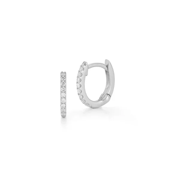 ✨ Dana Rebecca Designs DRD White Gold Diamond Huggies! (Second pair) ✨ - Picture 3 of 11